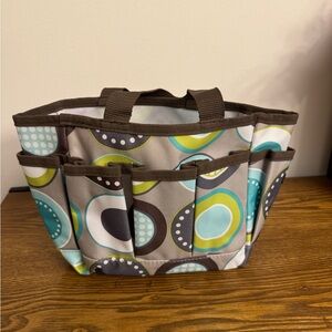 Thirty-One Mini Organizer in the "Minty Chip Circles" pattern. - NWOT